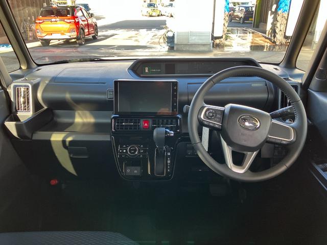 タントカスタムＲＳ　ディスプレイオーディオ装備スマートアシスト・ＬＥＤヘッドライト・１５インチアルミホイール・両側パワースライドドア・ＵＳＢソケット・運転席助手席シートヒーター・レザー調Ｘフルファブリックシート・本革巻ステアリングホイール（山梨県）の中古車