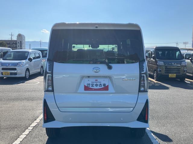 タントカスタムＲＳ　純正ナビゲーション　バックモニタースマートアシスト・ＬＥＤヘッドライト・１５インチアルミホイール・両側パワースライドドア・ＵＳＢソケット・運転席助手席シートヒーター・レザー調Ｘフルファブリックシート・本革巻ステアリングホイール（山梨県）の中古車