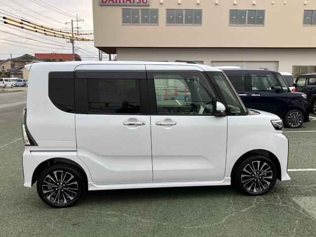 タントカスタムＲＳ　４ＷＤ　純正１０インチナビ　パノラマモニタースマートアシスト・ＬＥＤヘッドライト・１５インチアルミホイール・両側パワースライドドア・ＵＳＢソケット・運転席助手席シートヒーター・レザー調Ｘフルファブリックシート・本革巻ステアリングホイール（山梨県）の中古車