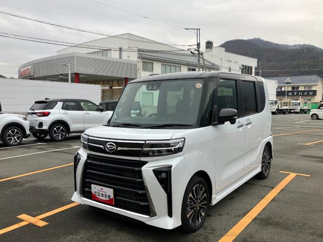 タントカスタムＲＳ　純正ナビ　パノラマモニタースマートアシスト・ＬＥＤヘッドランプ・プッシュエンジンスタート・１５インチアルミホイール・両側パワースライドドア・ＵＳＢソケット・オートエアコン・運転席助手席シートヒーター（山梨県）の中古車