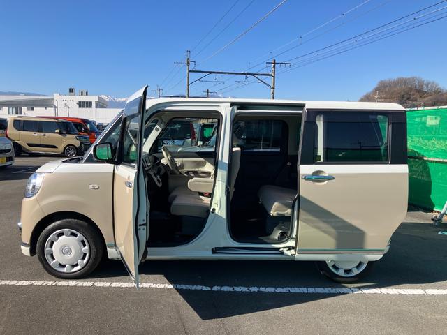 ムーヴキャンバスＧメイクアップＶＳ　ＳＡIII　純正ナビ　パノラマモニターキーフリーシステム　エアバック　ＡＢＳ　記録簿　プッシュスタートスマートキー　１オーナ　両電動スライドドア　電動格納ドアミラーオートエアコン　パワーウィンドウ（山梨県）の中古車