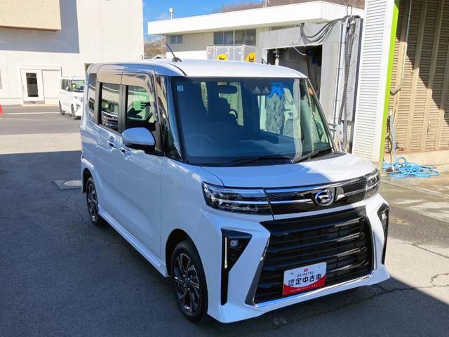 タントカスタムＸ　４ＷＤ　純正ナビ　パノラマモニタースマートアシスト・ＬＥＤヘッドランプ・プッシュエンジンスタート・１４インチアルミホイール・左側パワースライドドア・ＵＳＢソケット・オートエアコン・運転席助手席シートヒーター（山梨県）の中古車