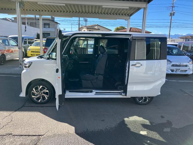 タントカスタムＸ　４ＷＤ　純正ナビ　パノラマモニタースマートアシスト・ＬＥＤヘッドランプ・プッシュエンジンスタート・１４インチアルミホイール・左側パワースライドドア・ＵＳＢソケット・オートエアコン・運転席助手席シートヒーター（山梨県）の中古車