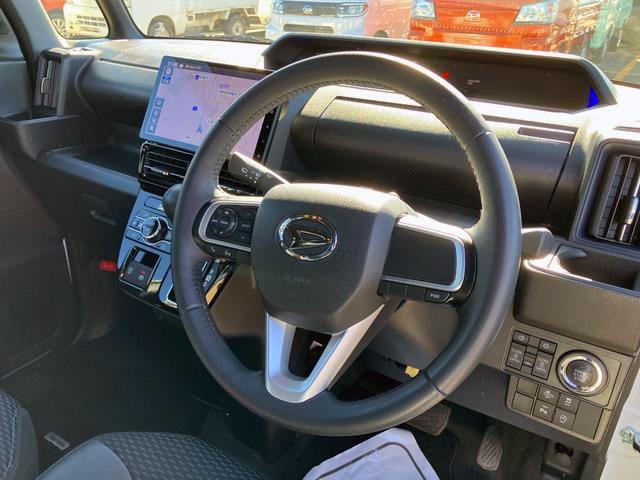 タントカスタムＲＳ　純正ナビゲーション　Ｂモニター　１年保証付きスマートアシスト・ＬＥＤヘッドライト・１５インチアルミホイール・両側パワースライドドア・ＵＳＢソケット・運転席助手席シートヒーター・レザー調Ｘフルファブリックシート・本革巻ステアリングホイール（山梨県）の中古車