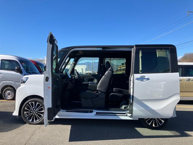 タントカスタムＲＳ　純正ナビゲーション　Ｂモニター　１年保証付きスマートアシスト・ＬＥＤヘッドライト・１５インチアルミホイール・両側パワースライドドア・ＵＳＢソケット・運転席助手席シートヒーター・レザー調Ｘフルファブリックシート・本革巻ステアリングホイール（山梨県）の中古車