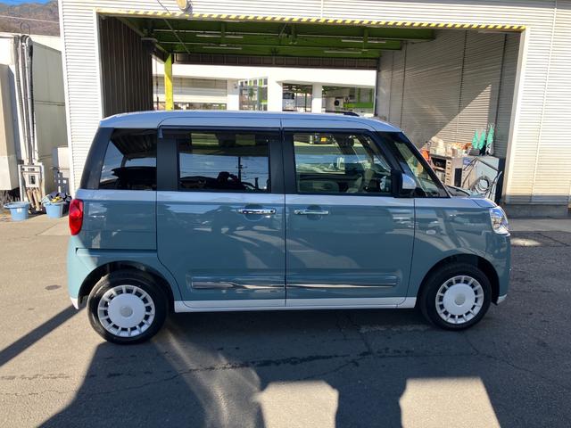 ムーヴキャンバスストライプスＧ　４ＷＤ　ディスプレイオーディオ　パノラマキーフリー　４ＷＤ　記録簿　エアバッグ　ＡＢＳ　ワンオーナー　スマキー　両電動スライドドア　電動格納ドアミラーオートエアコン　パワーウィンドウ（山梨県）の中古車