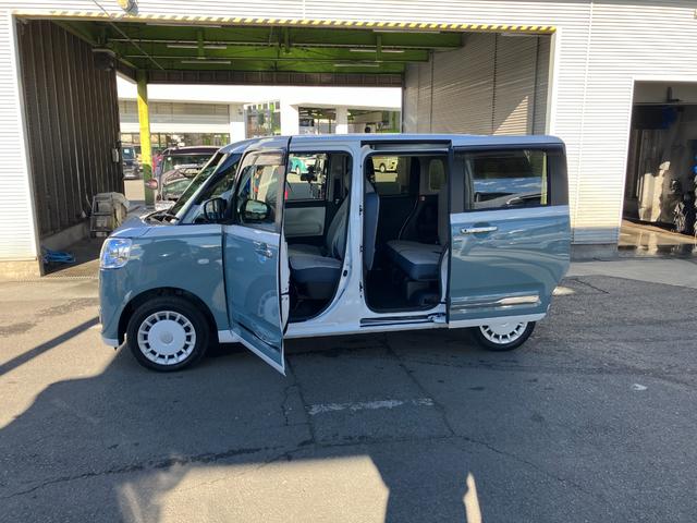 ムーヴキャンバスストライプスＧ　４ＷＤ　ディスプレイオーディオ　パノラマキーフリー　４ＷＤ　記録簿　エアバッグ　ＡＢＳ　ワンオーナー　スマキー　両電動スライドドア　電動格納ドアミラーオートエアコン　パワーウィンドウ（山梨県）の中古車