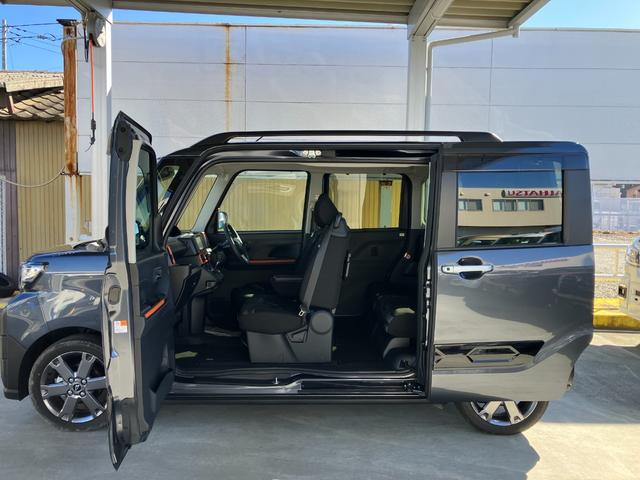 タントファンクロスターボ　純正ナビゲーション　バックモニタースマートアシスト・ＬＥＤヘッドライト・１５インチアルミホイール・両側パワースライドドア・ＵＳＢソケット・運転席助手席シートヒーター・フルファブリックシート・本革巻ステアリングホイール（山梨県）の中古車