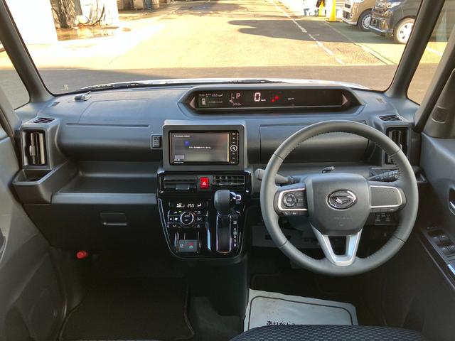 タントカスタムＲＳ　純正ナビゲーション　バックモニタースマートアシスト・ＬＥＤヘッドライト・１５インチアルミホイール・両側パワースライドドア・ＵＳＢソケット・運転席助手席シートヒーター・レザー調Ｘフルファブリックシート・本革巻ステアリングホイール（山梨県）の中古車