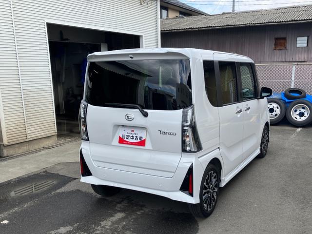 タントカスタムRS 純正ナビゲーション バックモニタースマートアシスト・LEDヘッドライト・15インチアルミホイール・両側パワースライドドア・USBソケット・運転席助手席シートヒーター・レザー調Xフルファブリックシート・本革巻ステアリングホイール(山梨県)の中古車