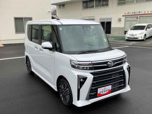 タントカスタムRS 純正ナビゲーション バックモニタースマートアシスト・LEDヘッドライト・15インチアルミホイール・両側パワースライドドア・USBソケット・運転席助手席シートヒーター・レザー調Xフルファブリックシート・本革巻ステアリングホイール(山梨県)の中古車