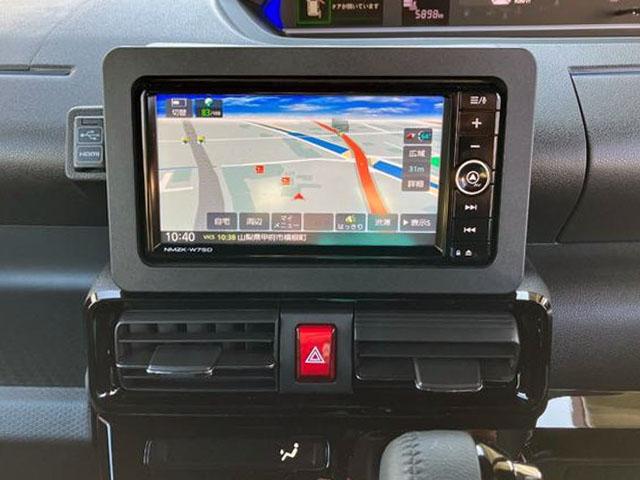 タントカスタムRS 純正ナビゲーション バックモニタースマートアシスト・LEDヘッドライト・15インチアルミホイール・両側パワースライドドア・USBソケット・運転席助手席シートヒーター・レザー調Xフルファブリックシート・本革巻ステアリングホイール(山梨県)の中古車