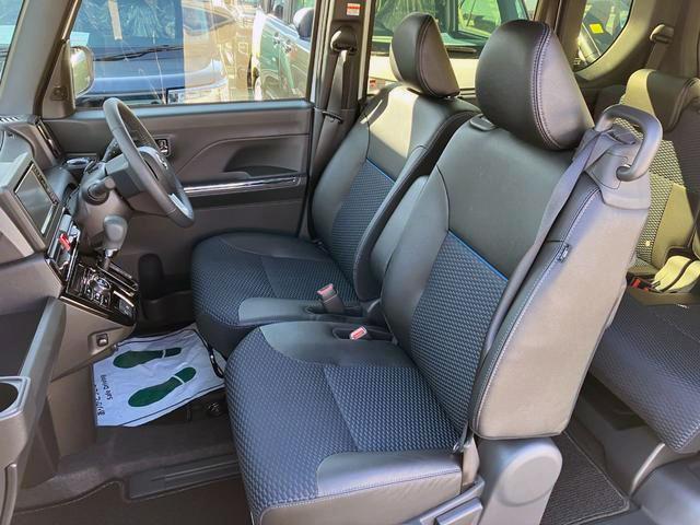 タントカスタムRS 純正ナビゲーション バックモニタースマートアシスト・LEDヘッドライト・15インチアルミホイール・両側パワースライドドア・USBソケット・運転席助手席シートヒーター・レザー調Xフルファブリックシート・本革巻ステアリングホイール(山梨県)の中古車