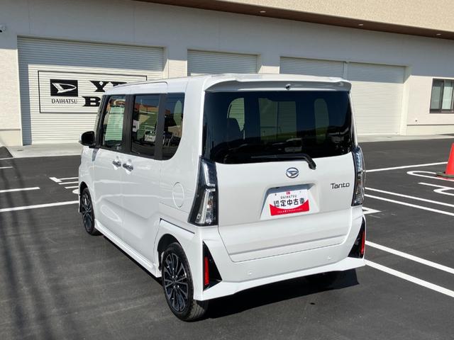 タントカスタムRS 純正ナビゲーション バックモニタースマートアシスト・LEDヘッドライト・15インチアルミホイール・両側パワースライドドア・USBソケット・運転席助手席シートヒーター・レザー調Xフルファブリックシート・本革巻ステアリングホイール(山梨県)の中古車