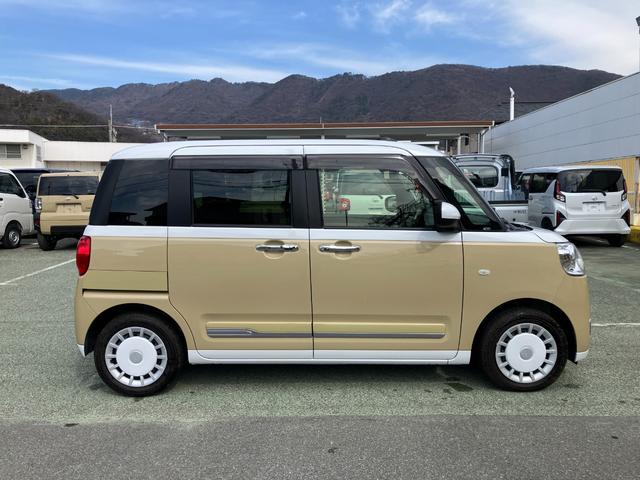 ムーヴキャンバスストライプスG 純正ナビゲーション バックモニター前後誤発進抑制 点検記録簿付 プッシュスタートスマートキー ナビ 車線逸脱警告 ワンオーナー キーフリー オートハイビーム 運転席エアバック ABS(山梨県)の中古車