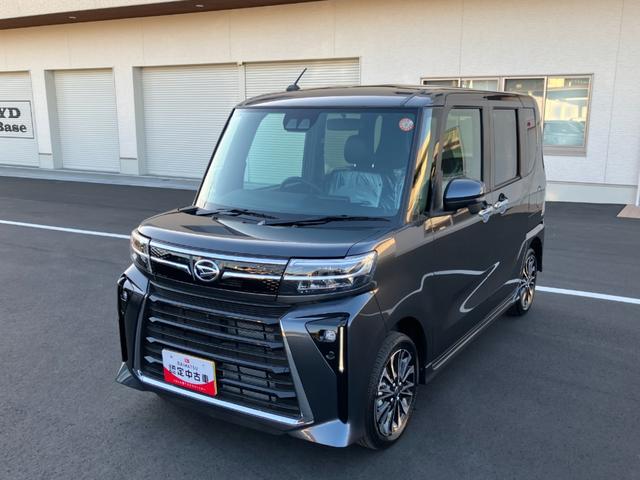 タントカスタムRS 4WD 純正ナビ バックモニタースマートアシスト・LEDヘッドライト・15インチアルミホイール・両側パワースライドドア・USBソケット・運転席助手席シートヒーター・レザー調Xフルファブリックシート・本革巻ステアリングホイール(山梨県)の中古車