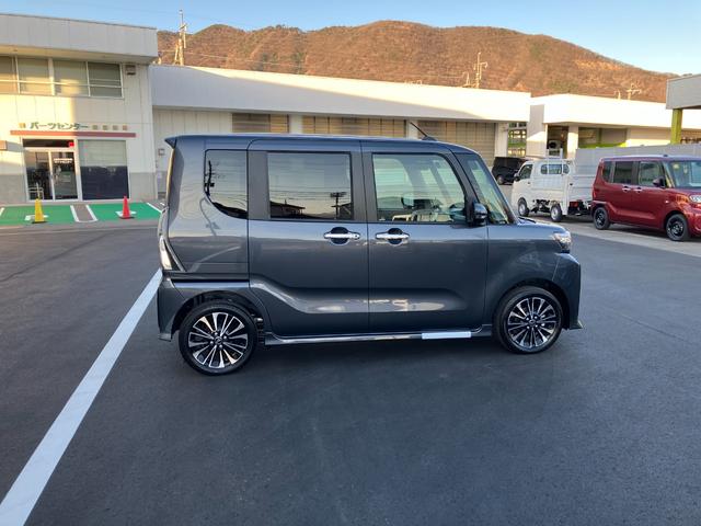 タントカスタムRS 4WD 純正ナビ バックモニタースマートアシスト・LEDヘッドライト・15インチアルミホイール・両側パワースライドドア・USBソケット・運転席助手席シートヒーター・レザー調Xフルファブリックシート・本革巻ステアリングホイール(山梨県)の中古車