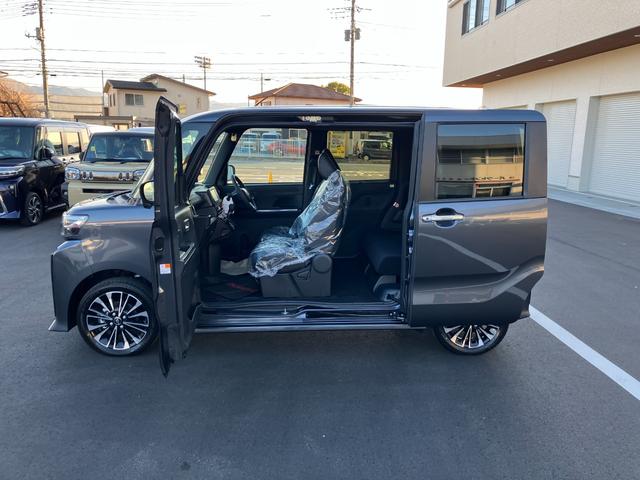 タントカスタムRS 4WD 純正ナビ バックモニタースマートアシスト・LEDヘッドライト・15インチアルミホイール・両側パワースライドドア・USBソケット・運転席助手席シートヒーター・レザー調Xフルファブリックシート・本革巻ステアリングホイール(山梨県)の中古車