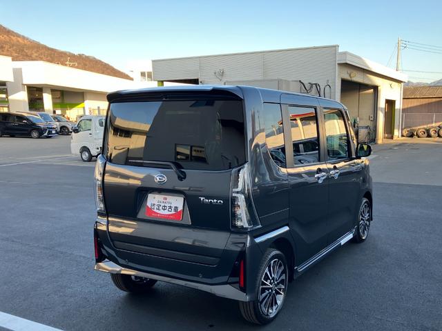 タントカスタムRS 4WD 純正ナビ バックモニタースマートアシスト・LEDヘッドライト・15インチアルミホイール・両側パワースライドドア・USBソケット・運転席助手席シートヒーター・レザー調Xフルファブリックシート・本革巻ステアリングホイール(山梨県)の中古車