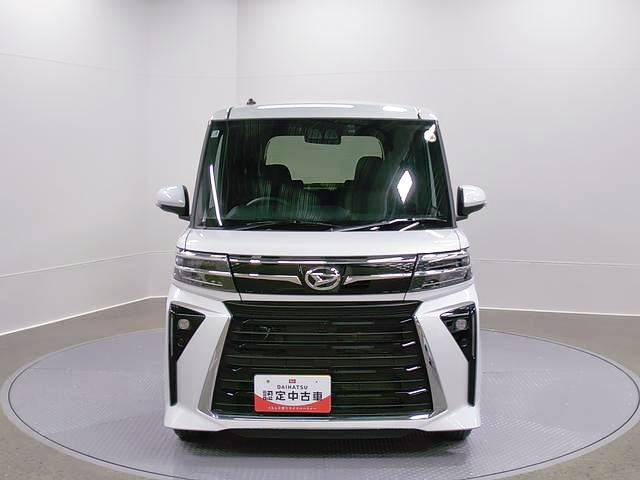 タントカスタムRS 純正ナビ 前後ドラレコスマートアシスト・LEDヘッドライト・15インチアルミホイール・両側パワースライドドア・USBソケット・運転席助手席シートヒーター・レザー調Xフルファブリックシート・本革巻ステアリングホイール(山梨県)の中古車