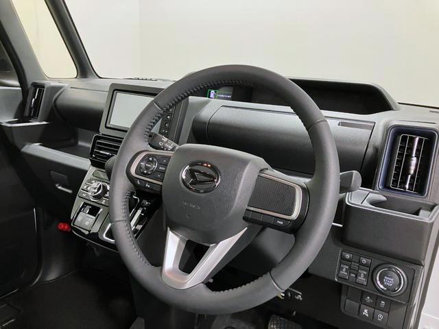 タントカスタムRS 純正ナビ 前後ドラレコスマートアシスト・LEDヘッドライト・15インチアルミホイール・両側パワースライドドア・USBソケット・運転席助手席シートヒーター・レザー調Xフルファブリックシート・本革巻ステアリングホイール(山梨県)の中古車