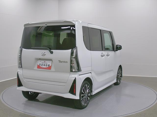 タントカスタムRS 純正ナビ 前後ドラレコスマートアシスト・LEDヘッドライト・15インチアルミホイール・両側パワースライドドア・USBソケット・運転席助手席シートヒーター・レザー調Xフルファブリックシート・本革巻ステアリングホイール(山梨県)の中古車