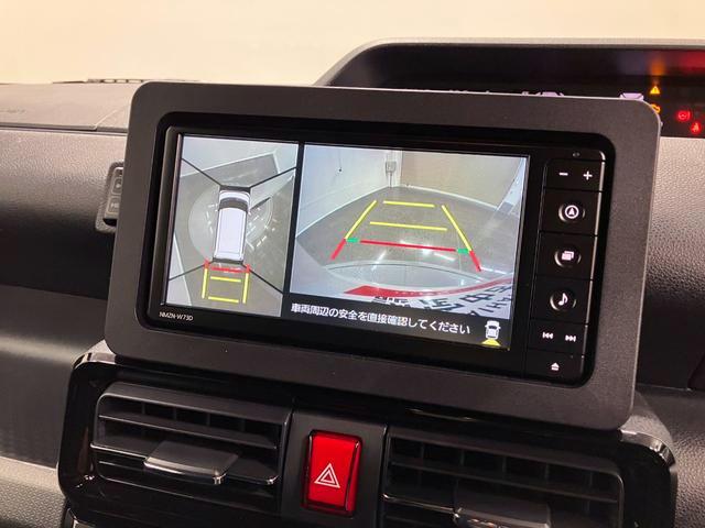 タントカスタムRS 純正ナビゲーション パノラマモニタースマートアシスト・LEDヘッドライト・15インチアルミホイール・両側パワースライドドア・USBソケット・運転席助手席シートヒーター・レザー調Xフルファブリックシート・本革巻ステアリングホイール(山梨県)の中古車