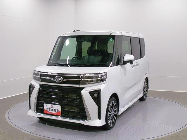 タントカスタムRS 純正ナビゲーション パノラマモニタースマートアシスト・LEDヘッドライト・15インチアルミホイール・両側パワースライドドア・USBソケット・運転席助手席シートヒーター・レザー調Xフルファブリックシート・本革巻ステアリングホイール(山梨県)の中古車