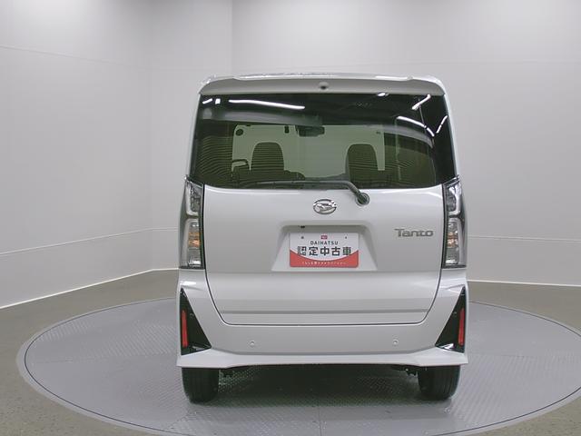 タントカスタムRS 純正ナビゲーション パノラマモニタースマートアシスト・LEDヘッドライト・15インチアルミホイール・両側パワースライドドア・USBソケット・運転席助手席シートヒーター・レザー調Xフルファブリックシート・本革巻ステアリングホイール(山梨県)の中古車