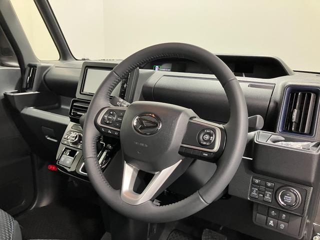 タントカスタムＲＳリミテッド　純正ナビ　パノラマモニタースマートアシスト・ＬＥＤヘッドライト・１５インチアルミホイール・両側パワースライドドア・ＵＳＢソケット・運転席助手席シートヒーター・レザー調Ｘフルファブリックシート・本革巻ステアリングホイール（山梨県）の中古車