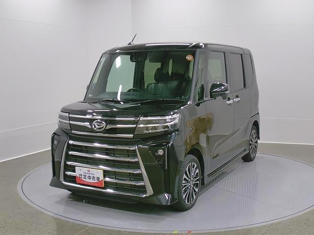 タントカスタムＲＳリミテッド　純正ナビ　パノラマモニタースマートアシスト・ＬＥＤヘッドライト・１５インチアルミホイール・両側パワースライドドア・ＵＳＢソケット・運転席助手席シートヒーター・レザー調Ｘフルファブリックシート・本革巻ステアリングホイール（山梨県）の中古車