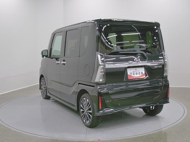 タントカスタムＲＳリミテッド　純正ナビ　パノラマモニタースマートアシスト・ＬＥＤヘッドライト・１５インチアルミホイール・両側パワースライドドア・ＵＳＢソケット・運転席助手席シートヒーター・レザー調Ｘフルファブリックシート・本革巻ステアリングホイール（山梨県）の中古車