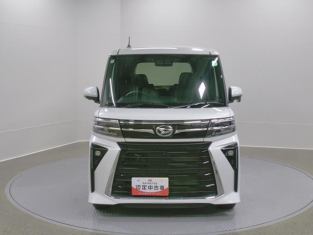 タントカスタムＲＳ　純正ナビゲーション　パノラマモニタースマートアシスト・ＬＥＤヘッドライト・１５インチアルミホイール・両側パワースライドドア・ＵＳＢソケット・運転席助手席シートヒーター・レザー調Ｘフルファブリックシート・本革巻ステアリングホイール（山梨県）の中古車