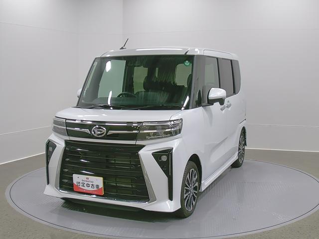 タントカスタムＲＳ　純正ナビゲーション　パノラマモニタースマートアシスト・ＬＥＤヘッドライト・１５インチアルミホイール・両側パワースライドドア・ＵＳＢソケット・運転席助手席シートヒーター・レザー調Ｘフルファブリックシート・本革巻ステアリングホイール（山梨県）の中古車