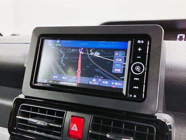 タントカスタムRSリミテッド 純正ナビ バックモニタースマートアシスト・LEDヘッドライト・15インチアルミホイール・両側パワースライドドア・USBソケット・運転席助手席シートヒーター・レザー調Xフルファブリックシート・本革巻ステアリングホイール(山梨県)の中古車