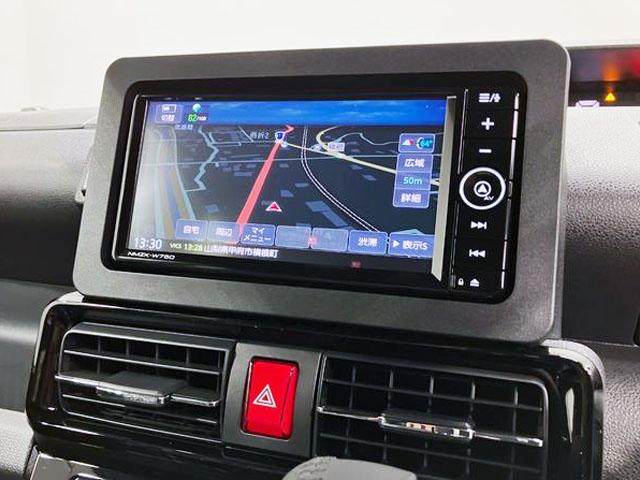 タントカスタムＲＳリミテッド　純正ナビスマートアシスト・ＬＥＤヘッドライト・１５インチアルミホイール・両側パワースライドドア・ＵＳＢソケット・運転席助手席シートヒーター・レザー調Ｘフルファブリックシート・本革巻ステアリングホイール（山梨県）の中古車