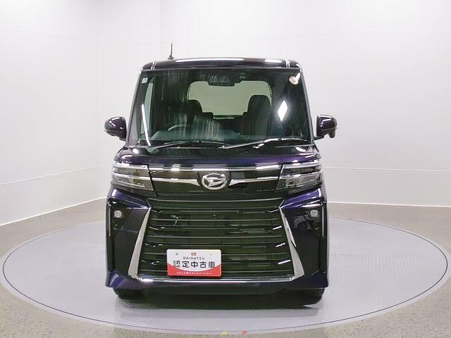 タントカスタムRS 4WD 純正ナビ パノラマモニタースマートアシスト・LEDヘッドライト・15インチアルミホイール・両側パワースライドドア・USBソケット・運転席助手席シートヒーター・レザー調Xフルファブリックシート・本革巻ステアリングホイール(山梨県)の中古車