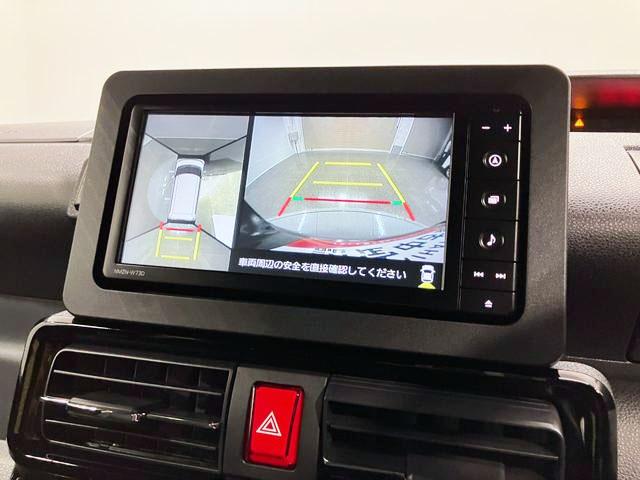 タントカスタムRS 4WD 純正ナビ パノラマモニタースマートアシスト・LEDヘッドライト・15インチアルミホイール・両側パワースライドドア・USBソケット・運転席助手席シートヒーター・レザー調Xフルファブリックシート・本革巻ステアリングホイール(山梨県)の中古車
