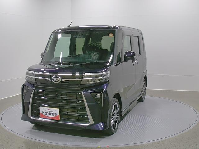 タントカスタムRS 4WD 純正ナビ パノラマモニタースマートアシスト・LEDヘッドライト・15インチアルミホイール・両側パワースライドドア・USBソケット・運転席助手席シートヒーター・レザー調Xフルファブリックシート・本革巻ステアリングホイール(山梨県)の中古車