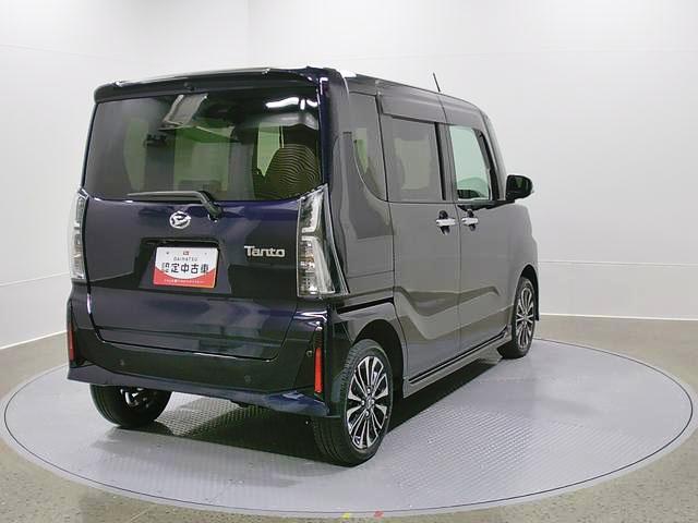 タントカスタムRS 4WD 純正ナビ パノラマモニタースマートアシスト・LEDヘッドライト・15インチアルミホイール・両側パワースライドドア・USBソケット・運転席助手席シートヒーター・レザー調Xフルファブリックシート・本革巻ステアリングホイール(山梨県)の中古車
