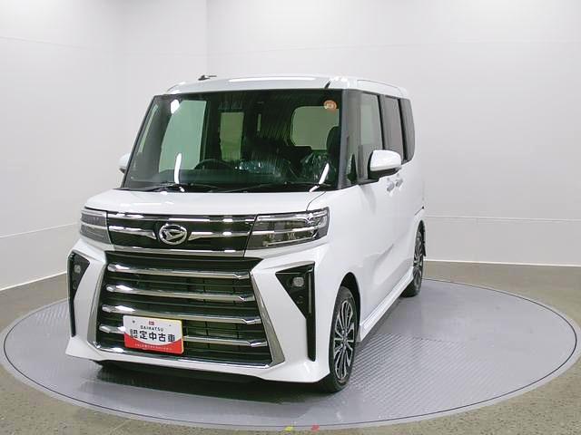 タントカスタムＲＳリミテッド　純正ナビスマートアシスト・ＬＥＤヘッドライト・１５インチアルミホイール・両側パワースライドドア・ＵＳＢソケット・運転席助手席シートヒーター・レザー調Ｘフルファブリックシート・本革巻ステアリングホイール（山梨県）の中古車