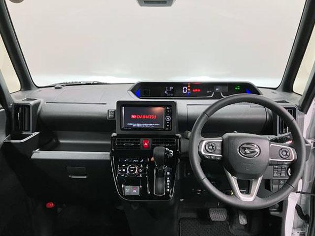 タントカスタムＲＳリミテッド　４ＷＤ　純正ナビ　パノラマモニタースマートアシスト・ＬＥＤヘッドライト・１５インチアルミホイール・両側パワースライドドア・ＵＳＢソケット・運転席助手席シートヒーター・レザー調Ｘフルファブリックシート・本革巻ステアリングホイール（山梨県）の中古車