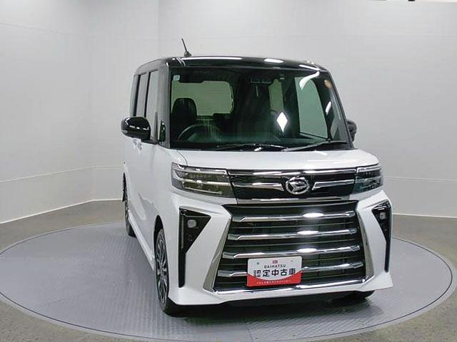 タントカスタムＲＳリミテッド　４ＷＤ　純正ナビ　パノラマモニタースマートアシスト・ＬＥＤヘッドライト・１５インチアルミホイール・両側パワースライドドア・ＵＳＢソケット・運転席助手席シートヒーター・レザー調Ｘフルファブリックシート・本革巻ステアリングホイール（山梨県）の中古車