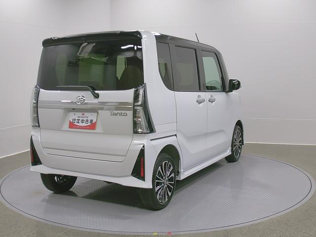 タントカスタムＲＳリミテッド　４ＷＤ　純正ナビ　パノラマモニタースマートアシスト・ＬＥＤヘッドライト・１５インチアルミホイール・両側パワースライドドア・ＵＳＢソケット・運転席助手席シートヒーター・レザー調Ｘフルファブリックシート・本革巻ステアリングホイール（山梨県）の中古車