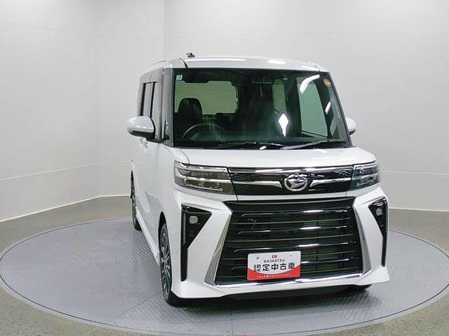 タントカスタムRS 純正ナビ Bモニタースマートアシスト・LEDヘッドライト・15インチアルミホイール・両側パワースライドドア・USBソケット・運転席助手席シートヒーター・レザー調Xフルファブリックシート・本革巻ステアリングホイール(山梨県)の中古車