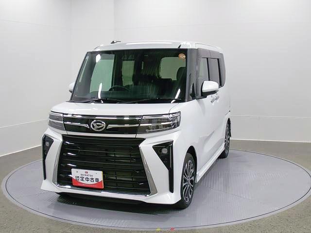 タントカスタムRS 純正ナビ Bモニタースマートアシスト・LEDヘッドライト・15インチアルミホイール・両側パワースライドドア・USBソケット・運転席助手席シートヒーター・レザー調Xフルファブリックシート・本革巻ステアリングホイール(山梨県)の中古車