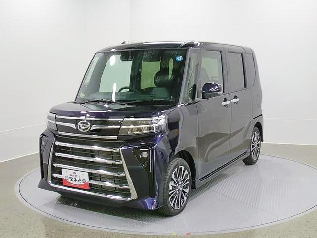 タントカスタムRSリミテッド 純正ナビ Bモニタースマートアシスト・LEDヘッドライト・15インチアルミホイール・両側パワースライドドア・USBソケット・運転席助手席シートヒーター・レザー調Xフルファブリックシート・本革巻ステアリングホイール(山梨県)の中古車