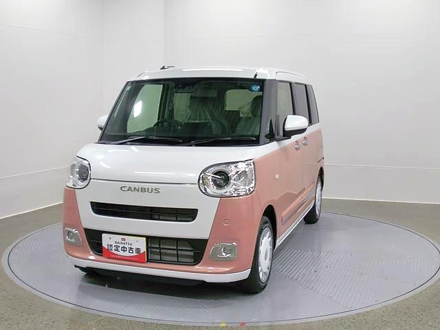 ムーヴキャンバスストライプスＧ１オーナー車　ナビ付　スマートキー＆プッシュスタート　キーフリー　ＡＢＳ　エアバック　記録簿（山梨県）の中古車
