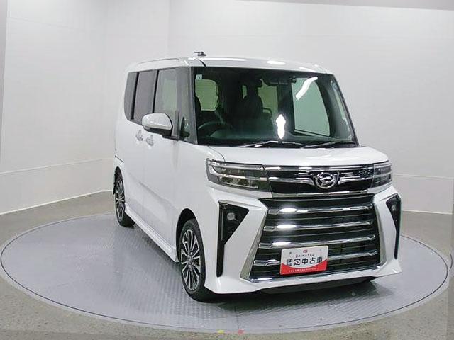 タントカスタムＲＳリミテッド　純正ナビ　Ｂモニタースマートアシスト・ＬＥＤヘッドライト・１５インチアルミホイール・両側パワースライドドア・ＵＳＢソケット・運転席助手席シートヒーター・レザー調Ｘフルファブリックシート・本革巻ステアリングホイール（山梨県）の中古車