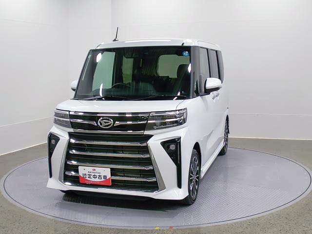 タントカスタムRSリミテッド 純正ナビ Bモニタースマートアシスト・LEDヘッドライト・15インチアルミホイール・両側パワースライドドア・USBソケット・運転席助手席シートヒーター・レザー調Xフルファブリックシート・本革巻ステアリングホイール(山梨県)の中古車